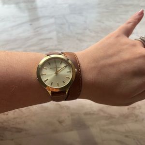 Michael Kor Leather Wrap Watch